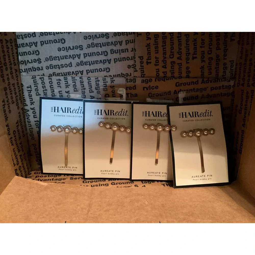 The Hair Edit Aureate Pin Pearl Bobby Pin Gold Faux Pearl Curated Collection 4pc